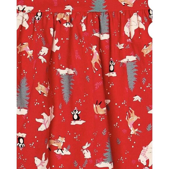 NWT Wonder Nation 2T Long Sleeve WINTER PRINT 100%  Cotton Shirred Waist - Picture 3 of 3